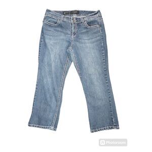 Nine West Womens Date Night Fit Cropped Jeans Blue Stretch‎ Mid Rise 31/12